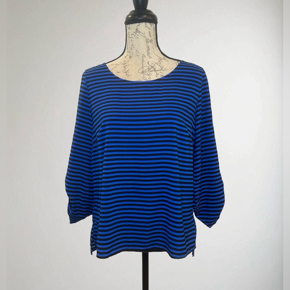 Calvin Klein Striped Long Sleeve Blouse